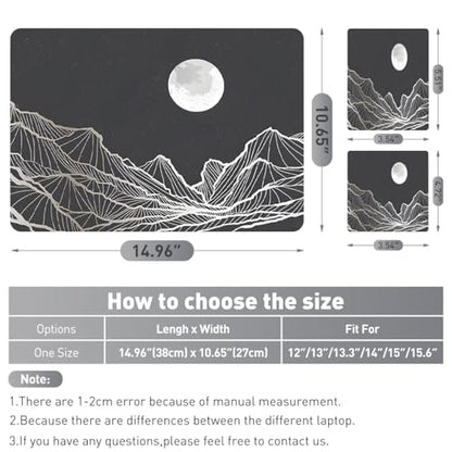 12.1-15.6 Inch Laptop Skin Decal, Universal Reusable Vinyl Laptop Cover Sticker, Waterproof Art Decal Protector - Moon and Valley - color: Moon and Valley