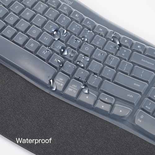 Keyboard Cover Skin for Logitech Wave Keys MK670 Combo Keyboard Skin, Logitech Wave Keys Wireless Ergonomic Keyboard Cover Protector Skin, Logitech Wave Keys Accessories, Clear - color: Clear