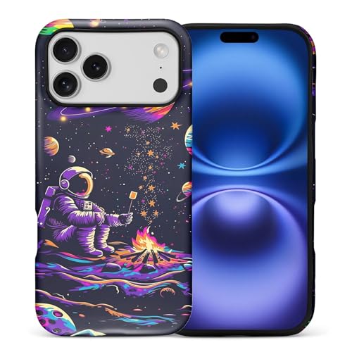 CARLOCA Case for iPhone 17 Pro Max,Astronaut Barbecue Design Hybrid Dual Protection Soft TPU Hard PC Shockproof Anti Scratch Men & Women Stylish Protective Phone Case - color: Astronaut Barbecue, size: iPhone 17 Pro Max