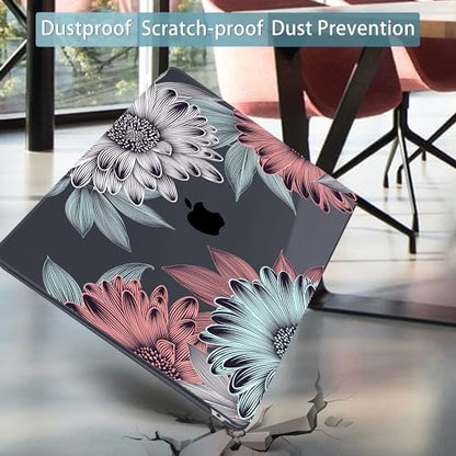 Mektron Case for MacBook Air 13" M1 A2337 A2179 A1932,Blooming Chrysanthemums Hard Cover 2018-2021 Air 13-inch with Touch bar, Designed Protective Shell w/Keyboard Skin Screen Protector Webcam Cover - color: Blooming Chrysanthemums