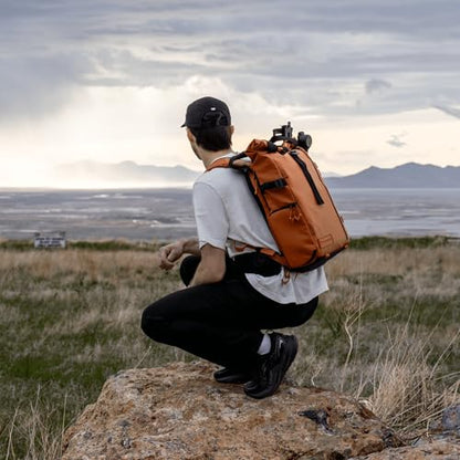 WANDRD PRVKE Rolltop 21L V4 Camera Backpack – Expandable Weatherproof Travel Bag with Laptop Sleeve and Clamshell Opening - color: Atacama Clay, size: 21L (Bag Only), style: Rolltop