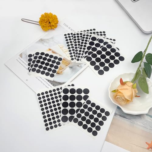 Stackable Vinyl Webcam Privacy Stickers, 12 Sheets Low-Tack Restickable Camera Covers in 3 Sizes, Black Webcam Blocker Set ﻿
