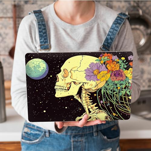 Universal Laptop Skin Sticker with 2 Wrist Pad Skins, Waterproof Scratch Resistant Vinyl Laptop Cover Decal, Cut to Fit for 11–15.6 Inch MacBook HP Dell Lenovo, Skull Flower Moon - color: Skull Flower Moon