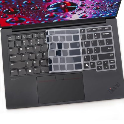 2 PCS Keyboard Cover for 2026 2025 16 inch ThinkPad P1 Gen 9/Gen 8/Gen 7, 16" ThinkPad T1g Gen 9/Gen 8 (NOT FIT ThinkPad P16 P16v P16s T16 T16g) US Protective Keyboard Skin-Black+Clear - color: Black+Clear