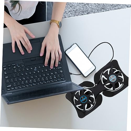 OSALADI Portable Foldable Laptop Cooler Fans USB Powered Notebook Cooling Mat Lightweight Space-Saving Design - Pads for Enhanced Stability Energy Efficient Heat Dissipation