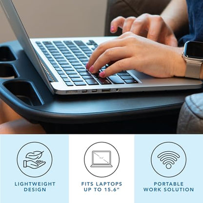 LAPGEAR MyDesk Lap Desk – Black, 12-Pack, Fits 15.6” Laptops - color: Black, size: Pack of 12