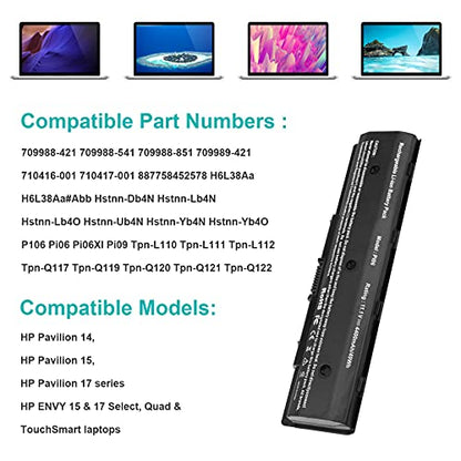 PI06 PI09 710416-001 710417-001 Laptop Battery for HP Envy 15 15T 17 Pavilion 14-E000 15-E000 17-E000 17-E100 17Z-E100, HSTNN-LB4N HSTNN-UB4N M7-J020DX 17-E020US M6-N012DX TPN-L112 M6-N010DX 17T-J100 - size: 8.07*2.05*0.83inch PI06