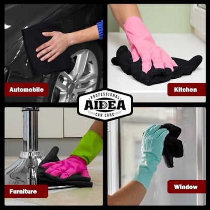 AIDEA Microfiber Cleaning Cloth Black 10PK, Microfiber Towels,12×12" (Pack of 2) - color: Black, size: 10PK (Pack of 2)