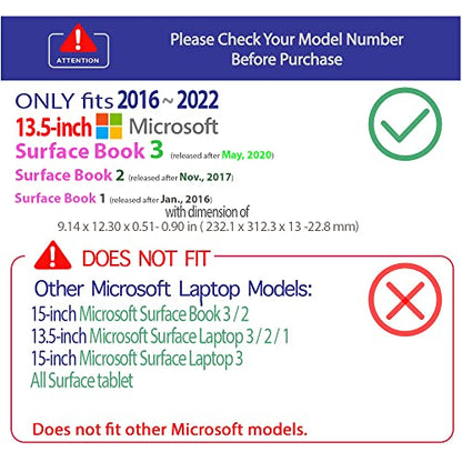 mCover Case Compatible for 2016~2022 13.5" Microsoft Surface Book 1/2 / 3 with Detachable Tablet Display ONLY (NOT Fitting Cheaper Surface Laptop Models) - Clear - color: Clear