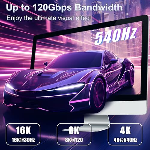 ZIKNYDO 80Gbps for Thunderbolt 5 Cable 3.3FT/1m, USB 4 2.0 Cable 120Gbps Bandwidth for 16K/Dual 8K Displays, PD3.1 240W Charging, for Thunderbolt 4, SSD, MacBook M4 Pro/Max, eGPU, Mac mini M4 Pro - size: 3.3FT*1