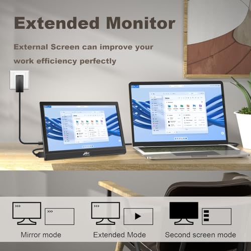 Kenowa Touchscreen Portable Monitor 11.6 Inch, HD 1366x768P LED External Display with USB C HDMI and Speakers & Stand, Travel Monitor Second Screen for Laptop Phone PC Mac Xbox PS4 Switch