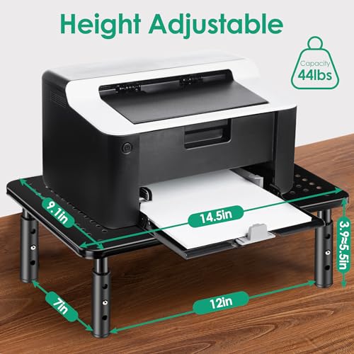 La Jaco Monitor Stand Risers for 2 Monitors, 3 Height Adjustable Monitor Stand with Pen Holder, Dual Monitor Riser Laptop Riser for Office, Home, School Supplies, 2 Pack, Black