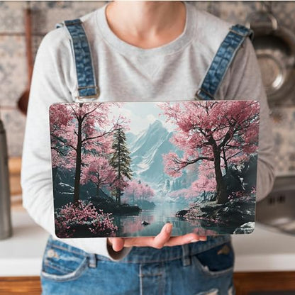 Universal Laptop Skin Sticker with 2 Wrist Pad Skins, Waterproof Scratch Resistant Vinyl Laptop Cover Decal, Cut to Fit for 11–15.6 Inch MacBook HP Dell Lenovo, Cherry Tree - color: Cherry Tree