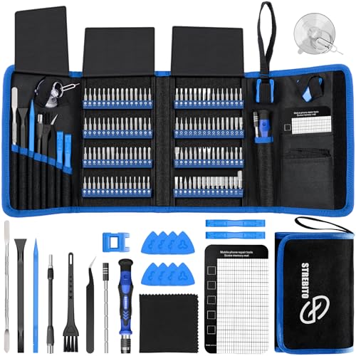 STREBITO Electronics Precision Screwdriver Sets 142-Piece with 120 Bits | Magnetic Repair Tool Kit for iPhone, MacBook, Computer, Laptop, PC, Tablet, PS4, Xbox, Nintendo, Game Console - color: Blue