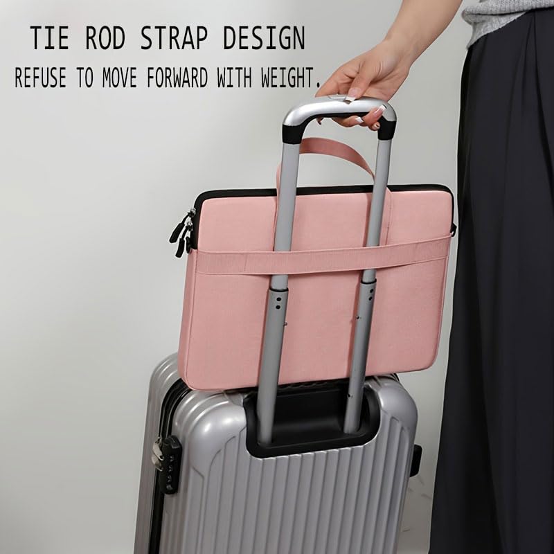 Computer Bag For Men & Women, With Initial Laptop Bag,14/15inches Messenger bag For Office、Business、Travel、School - color: Pk-l