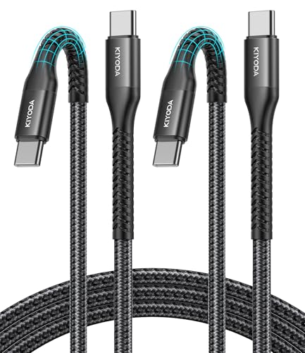 USB C to C Cable 60W Fast Charging 6FT USB C to USB C Cable for CarPlay | 2Pack Super Durable USB Type C iPhone Charger USBC Cord for iPhone 17/16/15/Pro Max, Samsung Galaxy S26 and More-Upgraded - color: Black, size: 6FT, style: USB C to USB C