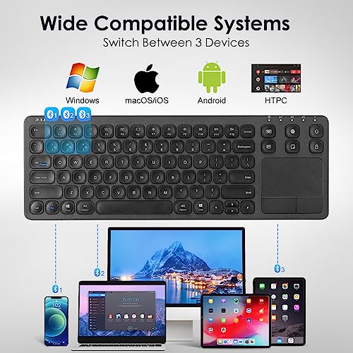 SANWA 3 in 1 Wireless Handheld Mouse + Bluetooth Touchpad Keyboard Set, Presentation Clicker, Remote Air Mouse with Scroll, Portable Finger Mice, Rechargeable Trackpad for Mac, PC, Laptop, Phone, Tabl
