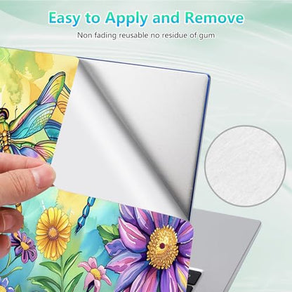 Laptop Skin Sticker Decal 12"-15.6" Universal Laptop/Notebook/Netbook Vinyl - Waterproof Scratch Resistant,Fits HP Dell Lenovo MacBook,2 Free Wrist Pads,Easy Apply & Remove,Dragonfly Couple - color: Dragonfly Couple