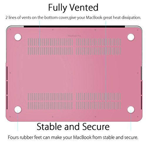 UESWILL Matte Hard Shell Case Cover Compatible with MacBook Pro (Retina, 13 inch, Early 2015/2014/2013/Late 2012), Model A1502/A1425, No CD-ROM, No USB-C, Pink - color: Pink, size: MacBook Pro 13" Retina A1502/A1425