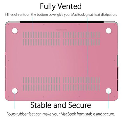 UESWILL Matte Hard Shell Case Cover Compatible with MacBook Pro (Retina, 13 inch, Early 2015/2014/2013/Late 2012), Model A1502/A1425, No CD-ROM, No USB-C, Pink - color: Pink, size: MacBook Pro 13" Retina A1502/A1425