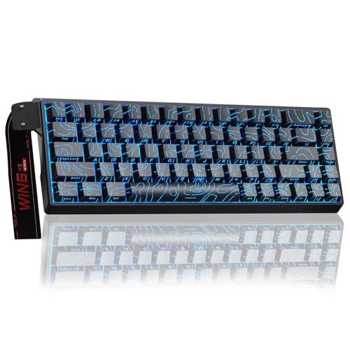 AULA WIN68 HE Mechanical Gaming Keyboard 60%, Hall Effect Magnetic Switch, Fast Trigger Mode Adjustable Actuation, 8000Hz Polling Rate, RGB Backlit, Small Wired Keyboard for Laptop/PC Gamer - color: Line Black-standard version
