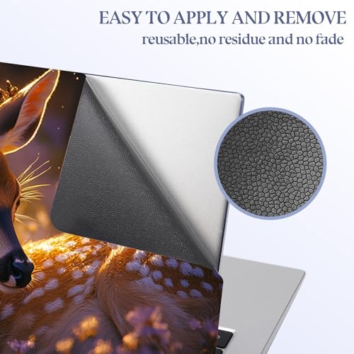 Universal Laptop Skin Sticker Decal,15.6 Inch Laptop Vinyl Cover for 13" 14" 15.6" Laptop,Scratch-Resistant Waterproof Protector Wrap,Reusable with Wrist Pads,Butterfly Deer Family - color: Butterfly Deer Family
