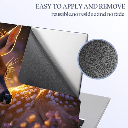 Universal Laptop Skin Sticker Decal,15.6 Inch Laptop Vinyl Cover for 13" 14" 15.6" Laptop,Scratch-Resistant Waterproof Protector Wrap,Reusable with Wrist Pads,Butterfly Deer Family - color: Butterfly Deer Family
