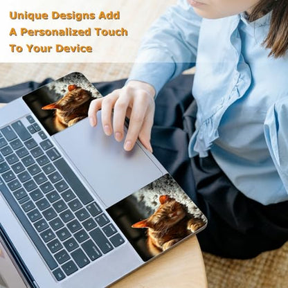 Universal Laptop Skin Sticker with 2 Wrist Pad Decals, 3-Piece Removable Vinyl Laptop Cover, Sleep Cat Waterproof Anti-Scratch, Easy-Trim Fit for 13.3" 14" 15.6" Laptops - color: Sleep Cat
