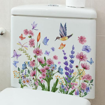 5Sheets Fall Thanksgiving Toilet Stickers Self-Adhesive Toilet Lid Stickers Bathroom Wall Sticker Decor Decal - color: Style-m