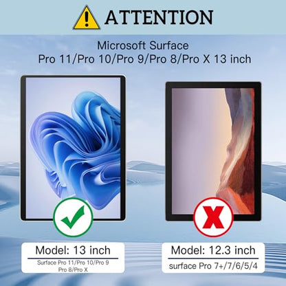 Surfcae Pro 13 inch Privacy Screen, for Microsoft Surface Pro 11/10/9/8/X | Removable Privacy Screen and Reusable Anti-Spy Anti-Glare Anti Blue Light Protector - size: Surface Pro 11/10/9/8/X (13 inch)