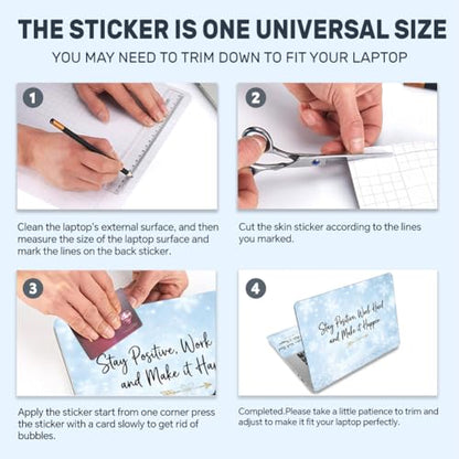 Laptop Skin Sticker Decal for Work School Snowflowers Sticker for Notebook PC Work Hard 3Pcs Laptop Cover Decals Fit Computers for 12.1 13 13.3 13.6 14 15 15.3 16 Inch Encouraging Words - style: Copywriting and arrows