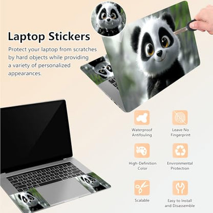 Laptop Skin Sticker Decal 15.6 Inch,12 13 13.3 14 15 15.6 in Laptop Netbook Skins for Notebook,Art Decal Removable Waterproof Scratch Resistant,Universal Vinyl Cover,Cute Panda Snow - color: Cute Panda Snow