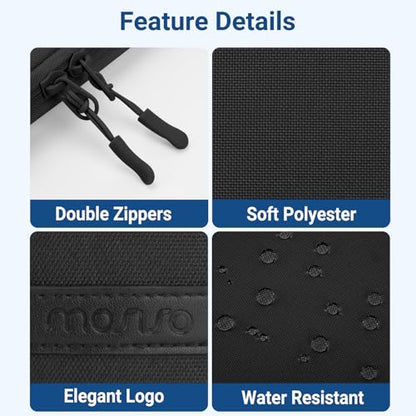 MOSISO Laptop Sleeve Compatible with MacBook Pro 14 inch M5 M4 M3 M2 M1 | 360 Degree Protective Portable Water Resistant Laptop Carrying Case Computer Bag with Vertical Pocket&Small Case, Black - color: Black, size: 14 inch