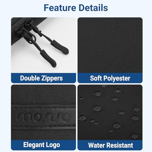 MOSISO Laptop Sleeve Compatible with MacBook Pro 16 inch M5 M4 M3 M2 M1 | 360 Degree Protective Portable Water Resistant Laptop Carrying Case Computer Bag with Vertical Pocket&Small Case, Black - color: Black, size: 16 inch