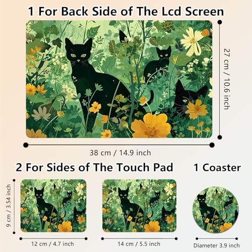 Laptop Skin Sticker Decal 15.6 Inch,12 13 13.3 14 15 15.6 in Laptop Netbook Skins for Notebook,Art Decal Removable Waterproof Scratch Resistant,Universal Vinyl Cover,Cat Plant Cute - color: Cat Plant Cute