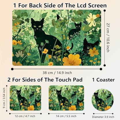 Laptop Skin Sticker Decal 15.6 Inch,12 13 13.3 14 15 15.6 in Laptop Netbook Skins for Notebook,Art Decal Removable Waterproof Scratch Resistant,Universal Vinyl Cover,Cat Plant Cute - color: Cat Plant Cute