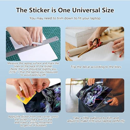 Universal Laptop Skin Sticker with 2 Wrist Pad Skins, Waterproof Scratch Resistant Vinyl Laptop Cover Decal, Cut to Fit for 11–15.6 Inch MacBook HP Dell Lenovo, Art Wolf - color: Art Wolf