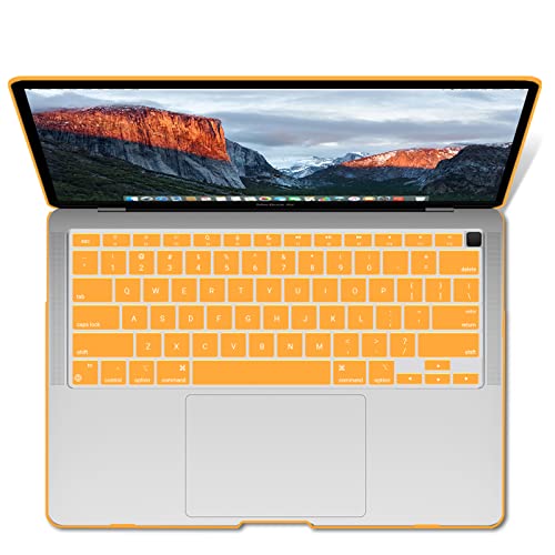 IBENZER Compatible with New MacBook Air 13 inch Case 2022 2021 2020 M1 A2337 A2179 A1932, Plastic Hard Shell Case with Keyboard Cover for Mac Retina Display with Touch ID, Marigold, MAT13-MAGD+1 - color: Marigold