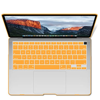 IBENZER Compatible with New MacBook Air 13 inch Case 2022 2021 2020 M1 A2337 A2179 A1932, Plastic Hard Shell Case with Keyboard Cover for Mac Retina Display with Touch ID, Marigold, MAT13-MAGD+1 - color: Marigold