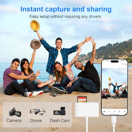 1PCS USB C to SD Card Reader | SD/TF/USB 3-in-1 memory card reader, Compatible with iPhone15 16 17, for Photo/Video Transfer