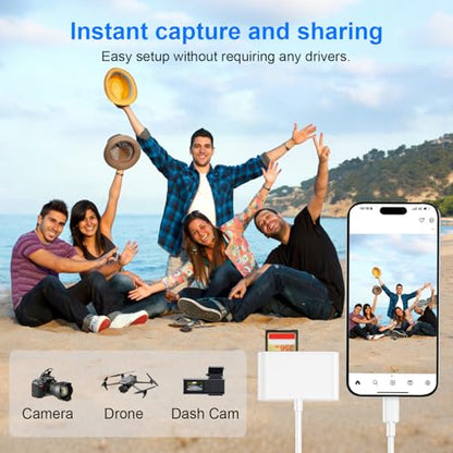 1PCS USB C to SD Card Reader | SD/TF/USB 3-in-1 memory card reader, Compatible with iPhone15 16 17, for Photo/Video Transfer
