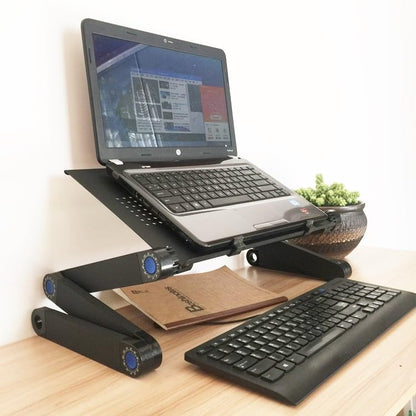 Adjustable Lap Desk Laptop Computer Portable Multifunctional Ergonomic Vented Table Stand Tray Mount Holder(420 * 260mm with Mouse Pad, Black) - color: Black, size: 420*260mm with Mouse Pad