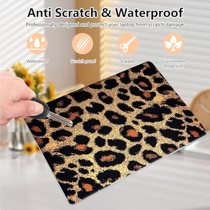 Laptop Skin Sticker Decal 15.6 Inch,12 13 13.3 14 15 15.6 in Laptop Netbook Skins for Notebook,Art Decal Removable Waterproof Scratch Resistant,Universal Vinyl Cover,Brown Leopard Print - color: Brown Leopard Print