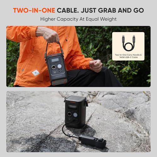 Jackery Solar Generator 300D, 288Wh LiFePO4 Portable Power Station with 40W Solar Panel, 300W DC Output, 140W USB-C Charging Cable Included, for Camping, Travel & Starlink Mini - style: E300D+40W