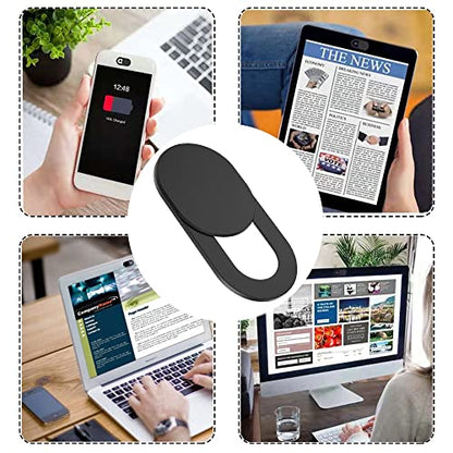 50Pcs Computer Camera Cover Slider, Webcam Cover Blocker Slider Slim 0.027 inch for MacBook Pro/iMac/Laptop/PC/iPad Pro (Black)