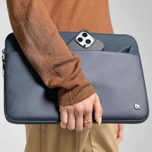 Incase A.R.C. Laptop Sleeve 14 Inch – MacBook Case with Faux Fur Lining, External Pocket – Fits MacBook Pro Air Lenovo Dell HP – Laptop Cover, Computer Case - Travel, Work, College - Navy - color: Navy