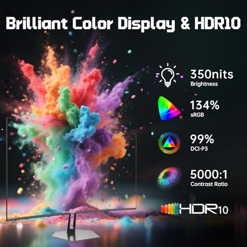 Hikers 27 Inch Curved Gaming Monitor 280Hz 240Hz 1ms 2K WQHD 1440P Computer Gaming Monitor, HDMI 2.1×2 & DP 1.4×1 Fast VA 5000:1 Contrast, 134% sRGB 1500R VESA (G27H1Q Pro Includes One HDMI 2.1 Cable) - size: 27