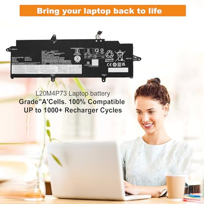 54.7Wh L20M4P73 L20C4P73 Laptop Battery Replacement for Lenovo ThinkPad X13 Gen2 (2021) X13 Gen3 (2022) Series L20L4P73 L20D4P73 5B10W51818 5B10W51853 15.36V 3564mAh - size: 11.06*3.94*0.21inch L20M4P73