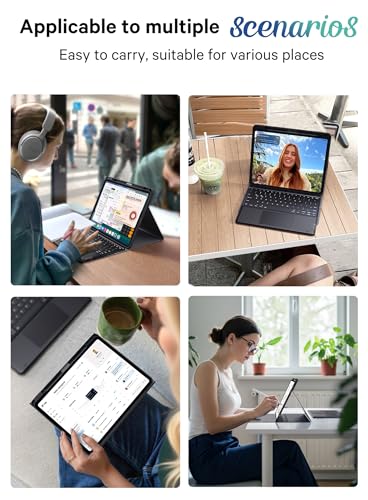 CHESONA for iPad Air 13 Inch(M4/M3/M2)&Pro 12.9(3rd-6th) Case with Keyboard | Magnetic Detachable Keyboard, 7-Color Backlit, Multi-Touch Trackpad, Smart Sleep/Wake, Stain-Resistant Cover, Black - color: Light black