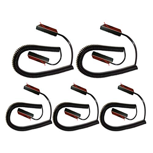 [5 Pack] Universal Coiled Security Cable Bulk Pricing Available - Remote Control Tether Security Cable Leash with Hook and Loop Fastener Tape and Double-Sided Tape - Anderic - CBL02 - size: 5 Pack